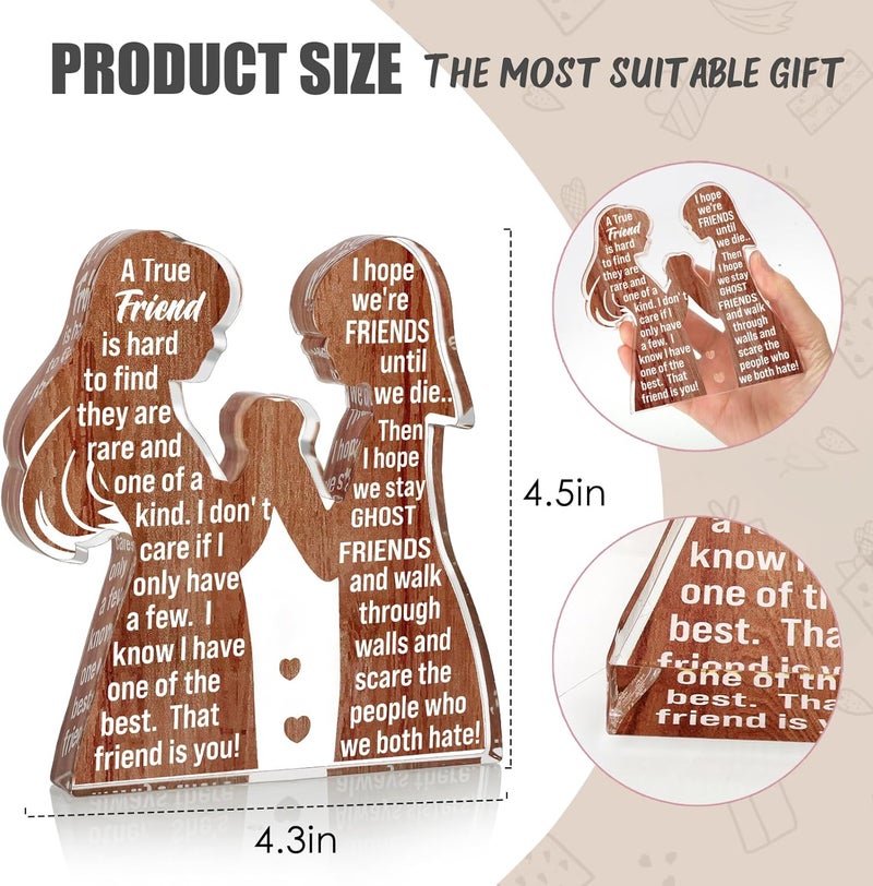 LuoHere Friend Birthday Gifts for Women Friendship Best Friend Valentines Ideas Soul Sister Female Bestie BFF, Mothers Day Christmas Unique Gifts Friends Forever Inspirational Cheer up Thank You Friend Plaque - Image 4